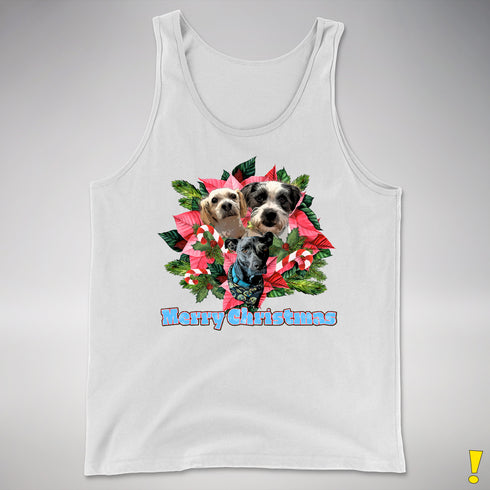Custom Holiday Poinsettia Premium Tank Top - White